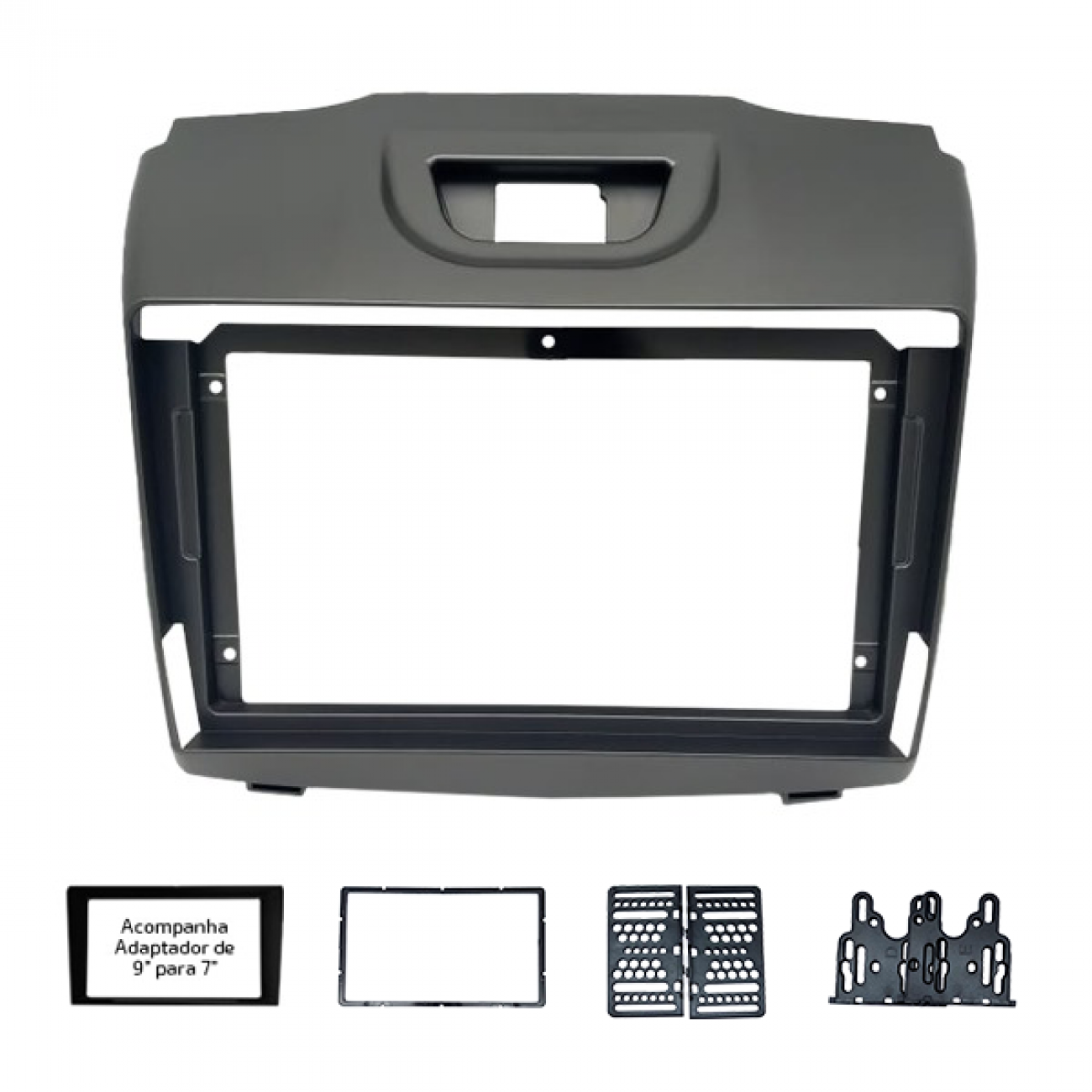 MOLDURA 9" COM ADAPTADOR PARA 6.8" E 7" CHEVROLET S10 E TRAILBLAZER 2013/2015