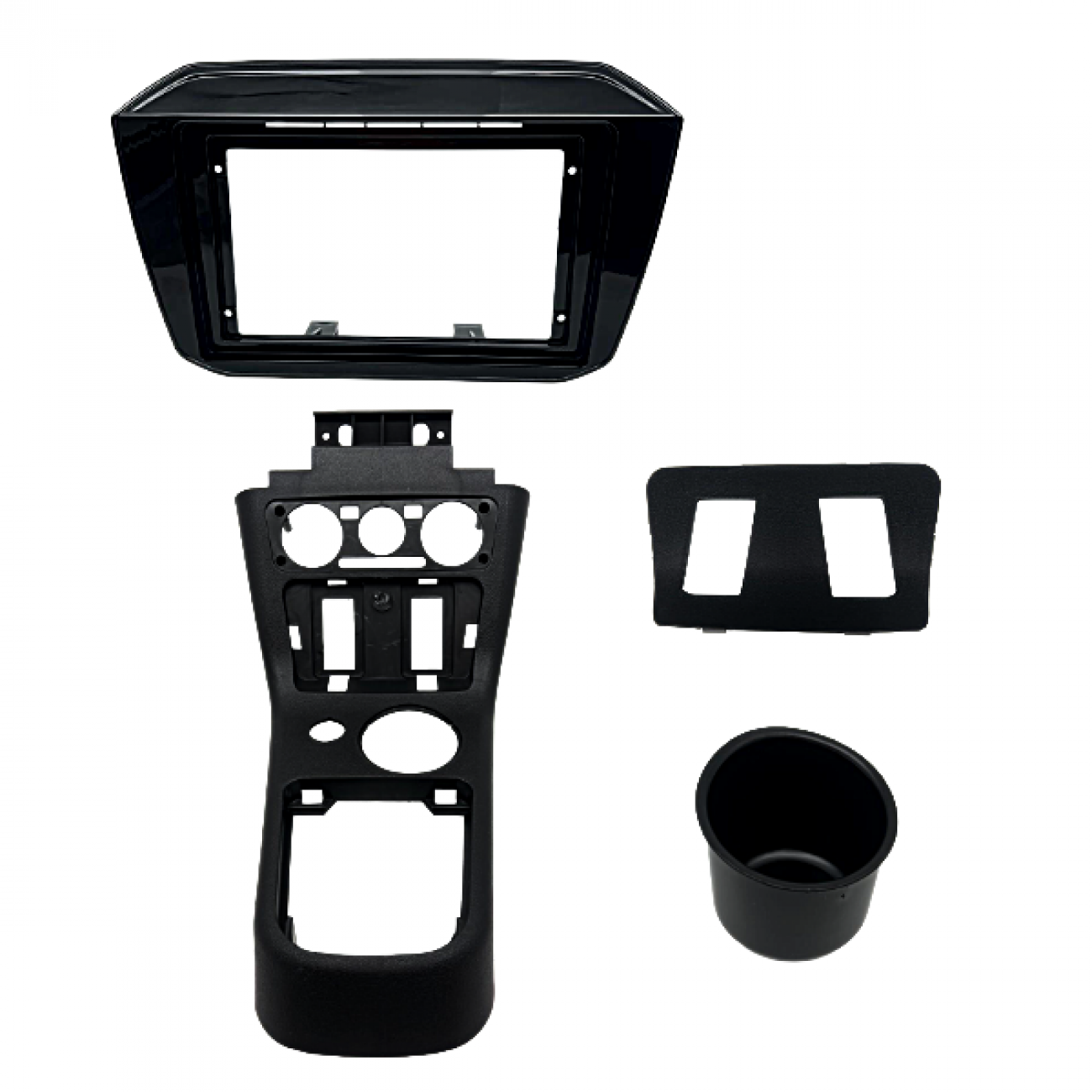 MOLDURA 9" VW UP G2 2018/2021 COM CONSOLE PRETO